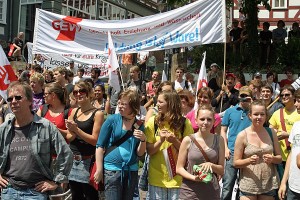 Ob es am Samstag 25. Mai 2013 ähnlich aussehen wird , wie bei der Bildungsdemonstration am 9.Juni 2010, wird sich erweisen Foto Hartwig Bambey.