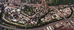 Luftbild von Marburg mit dem Untersuchungsgebiet