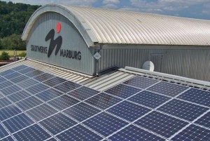 Photovoltaik-Dach der Stadtwerke Marburg