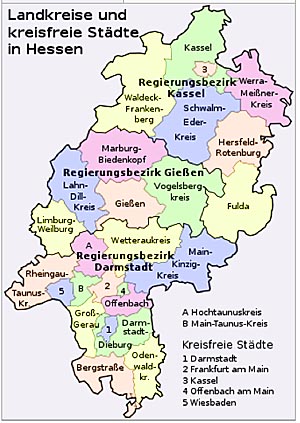 Karte Hessen Landkreis