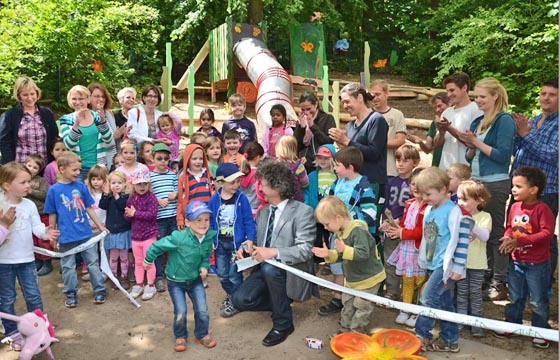 Einweihung des neuen Dschungelpfads der Kindertagesstätte 'Unter dem Gedankenspiel'. Foto Lea Trotte