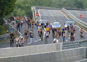 Fahrrademo Stadtautobahn