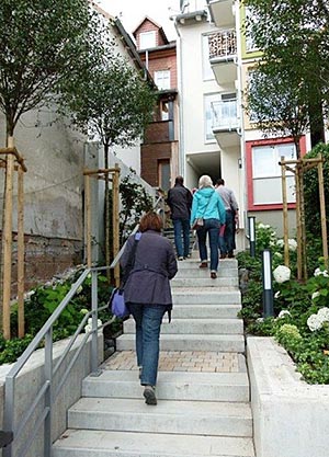 Praktische Abkürzung: Neuer Fußweg vom Pilgrimstein in den Steinweg wurde freigegeben. Foto Jonas Becker