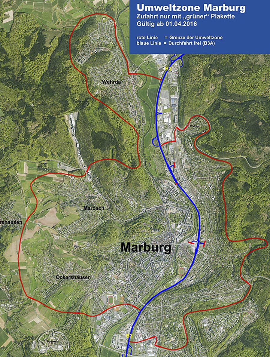 Karte Umweltzone Marburg