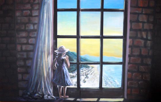 „Little girl in front of a window“ von Anna-Lena Dehmel entstand 2012.