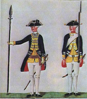 Hessische Grenadiere in Uniform