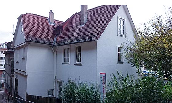  Foto des ehemaligen Wohnhauses von Elisabeth Schellenberg in Marburg an der Mühltreppe, das noch steht. Foto Ehrhardt