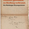 „Gefoltert. Gestanden. Zu Marburg verbrannt“ – Stadtschrift zur Geschichte und Kultur erscheint am 4. Mai