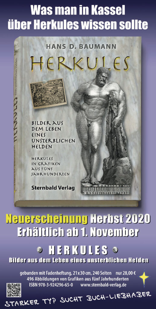 Ein herausragendes Buch im Bücherherbst 2020 Mit einem Plakat wird der neue Herkules Bildband beworben. Gestaltung: Sternbald Factory | Doc Baumann